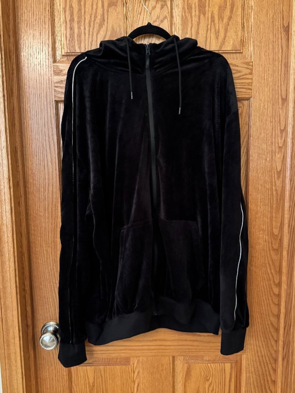 LU Linea Uomo Jacket Mens 4XL Black Full Zip Hooded Pockets